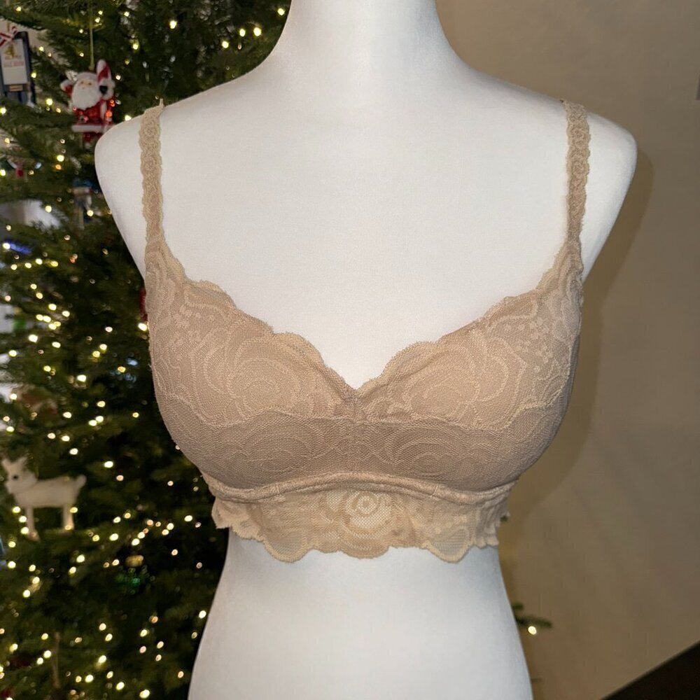 VICTORIA SECRET PIN LACE UNDERWIRE BRA IN SIZE LARGE - NWOT (58)